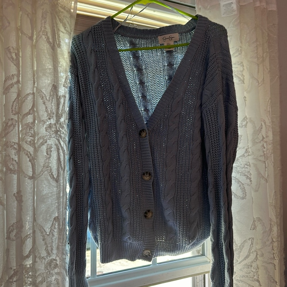 Blue button up cardigan